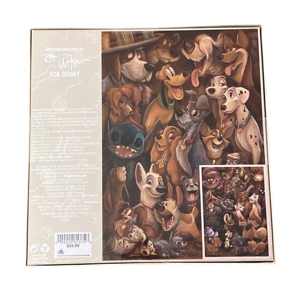 Disney Parks Cats and Dogs Two-Sided Jigsaw Puzzle 1000 Pieces Aristocats New - Picture 2 of 8